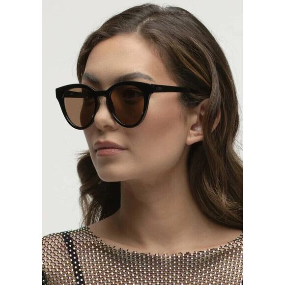 Otra Lilly Womens Sunglasses Black Cat Eye Brown Lens UV400‎ Fashion Chic main image 7